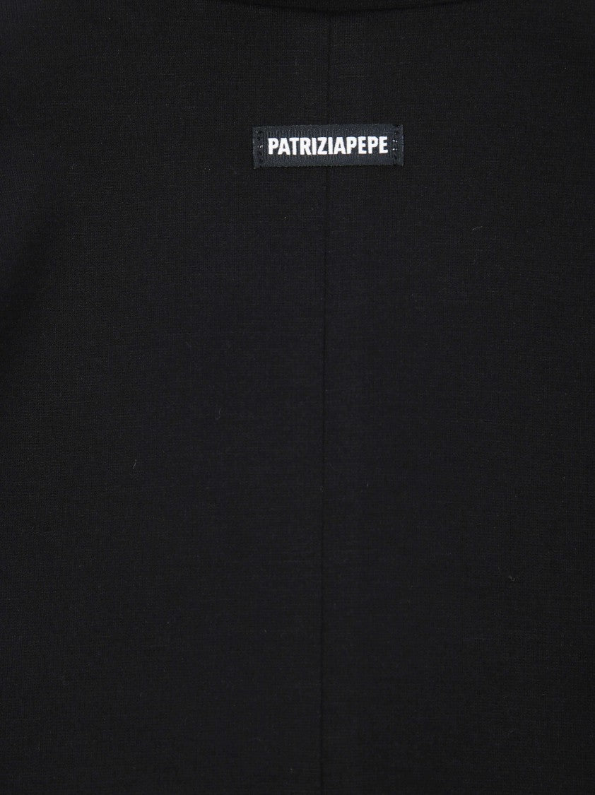 Patrizia Pepe Black Hooded Cropped Jacket