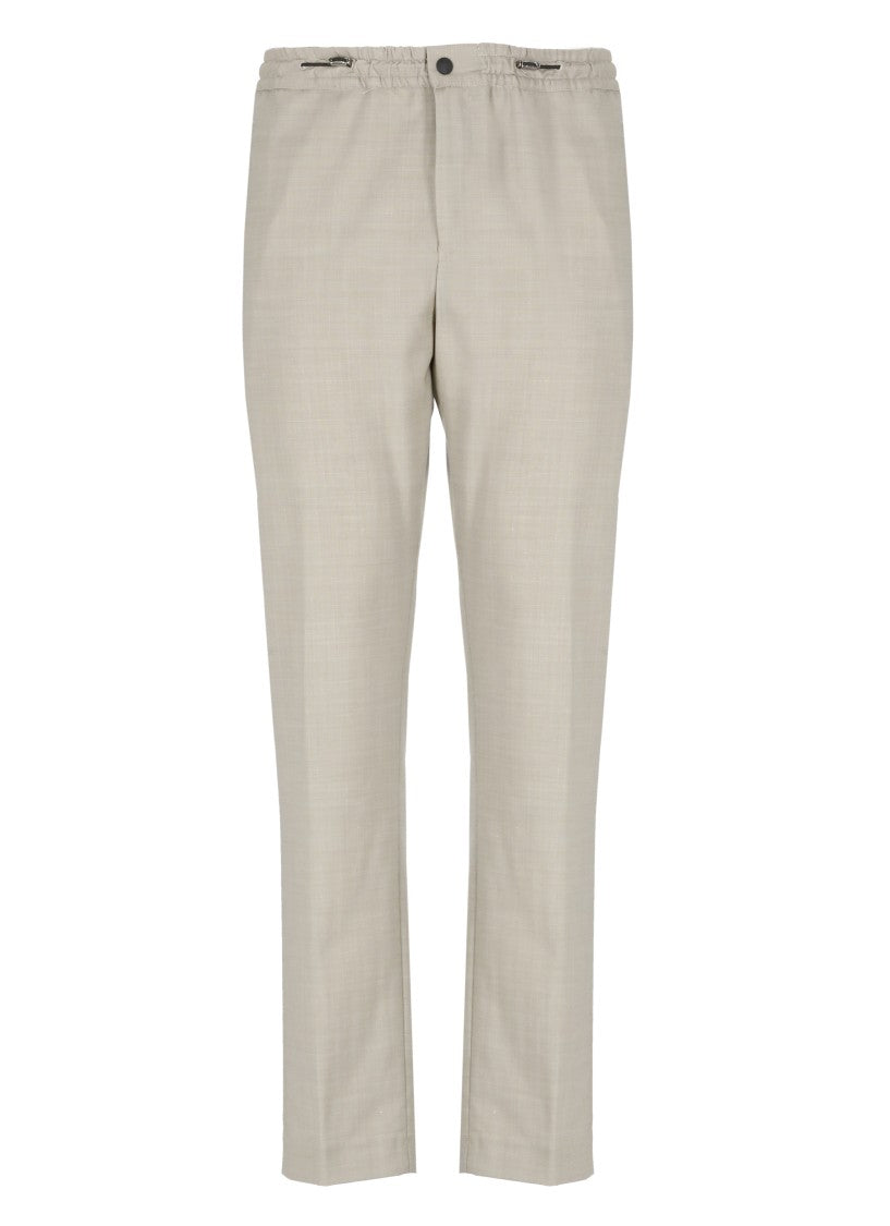 Pt Torino Relaxed Fit Beige Wool Trousers