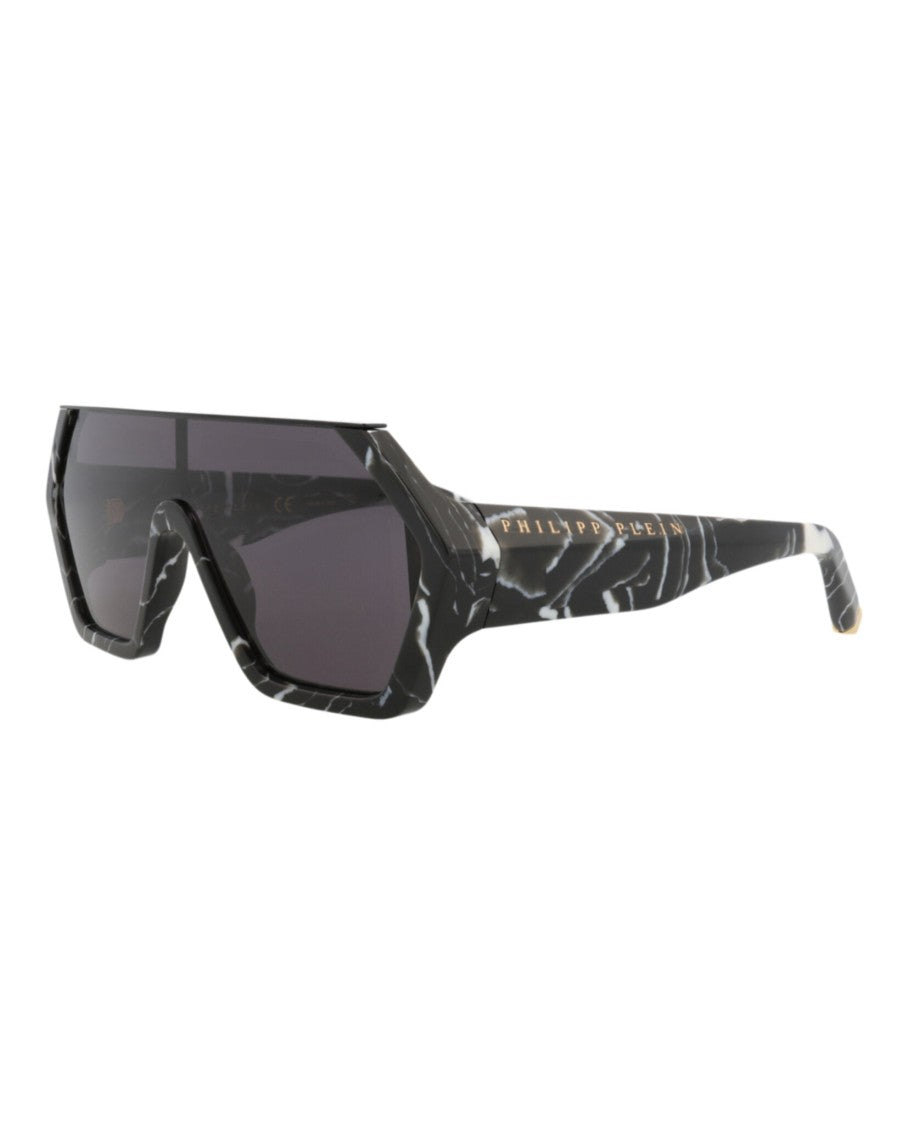 Philipp Plein Shield-Frame Acetate Sunglasses With Gold-Tone Branding