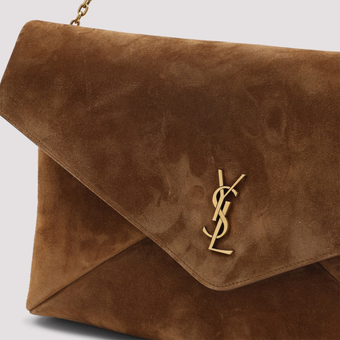 Saint Laurent Envelope Brown Suede Leather Shoulder Bag