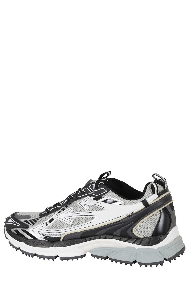 Off-White Gray-Black Be Right Back Mesh Leather Low-Top Sneakers
