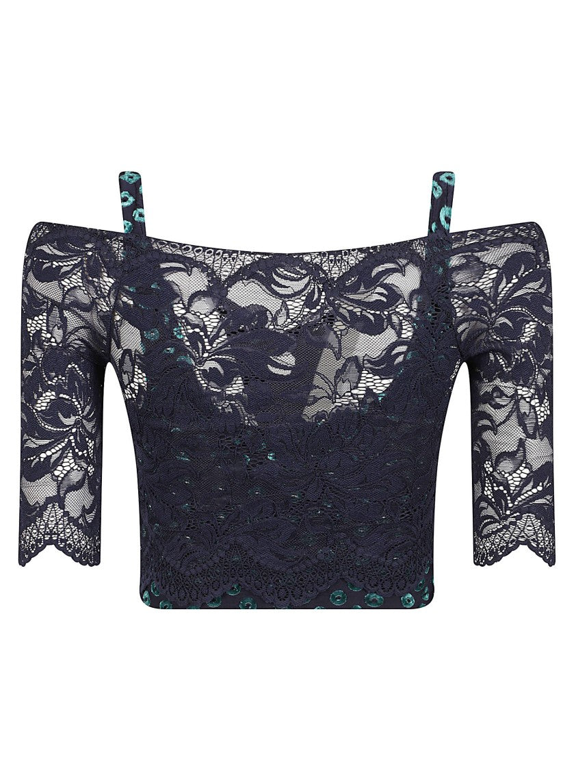Rabanne Refined Off-The-Shoulder Lace Top With Gathered Detail