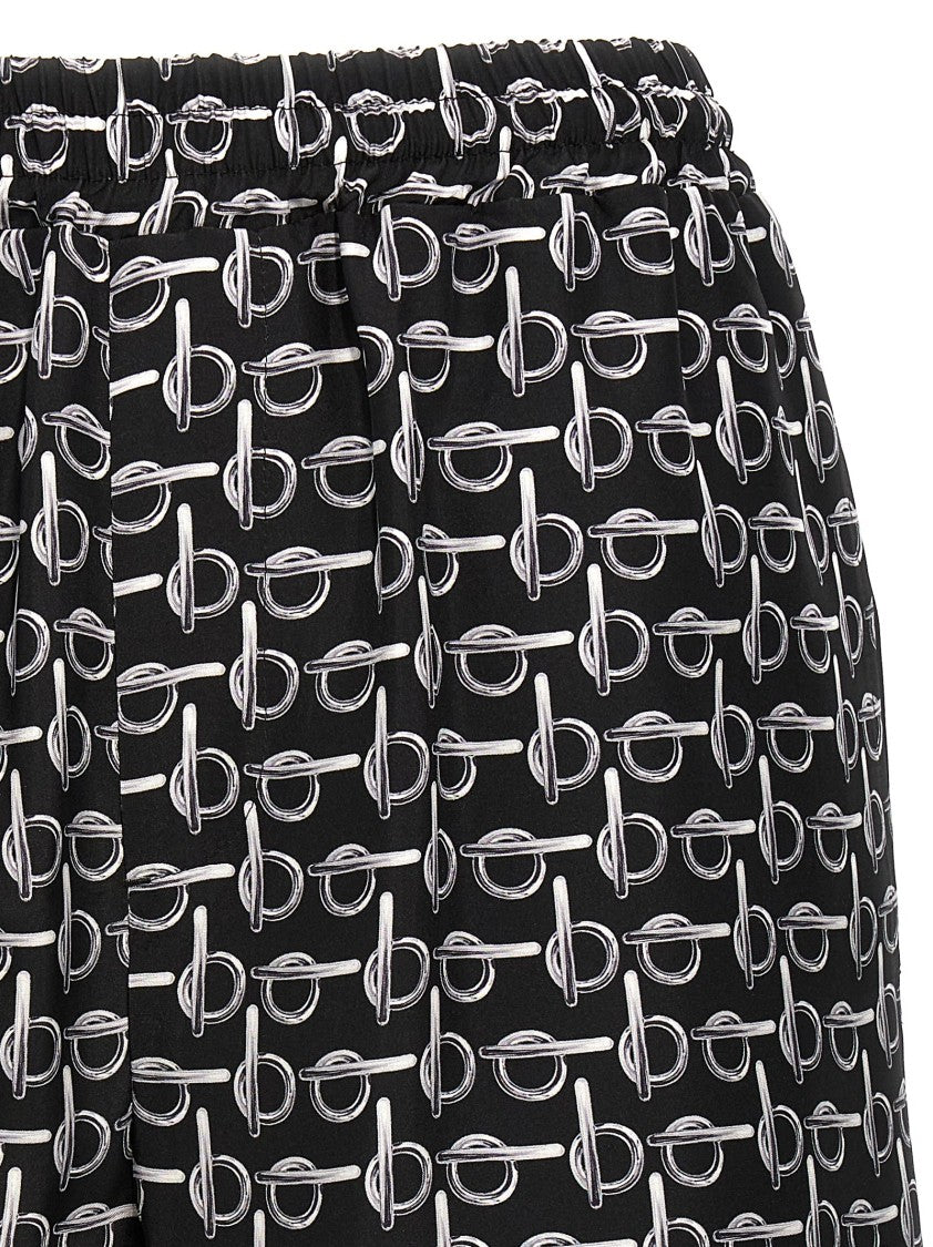 Burberry Silk Shorts With Playful Print And Adjustable Waistband