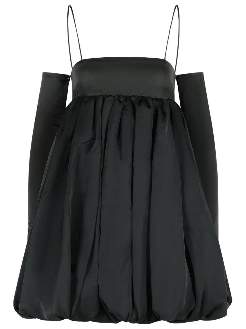 Rotate Balloon Dress In Black Polyester