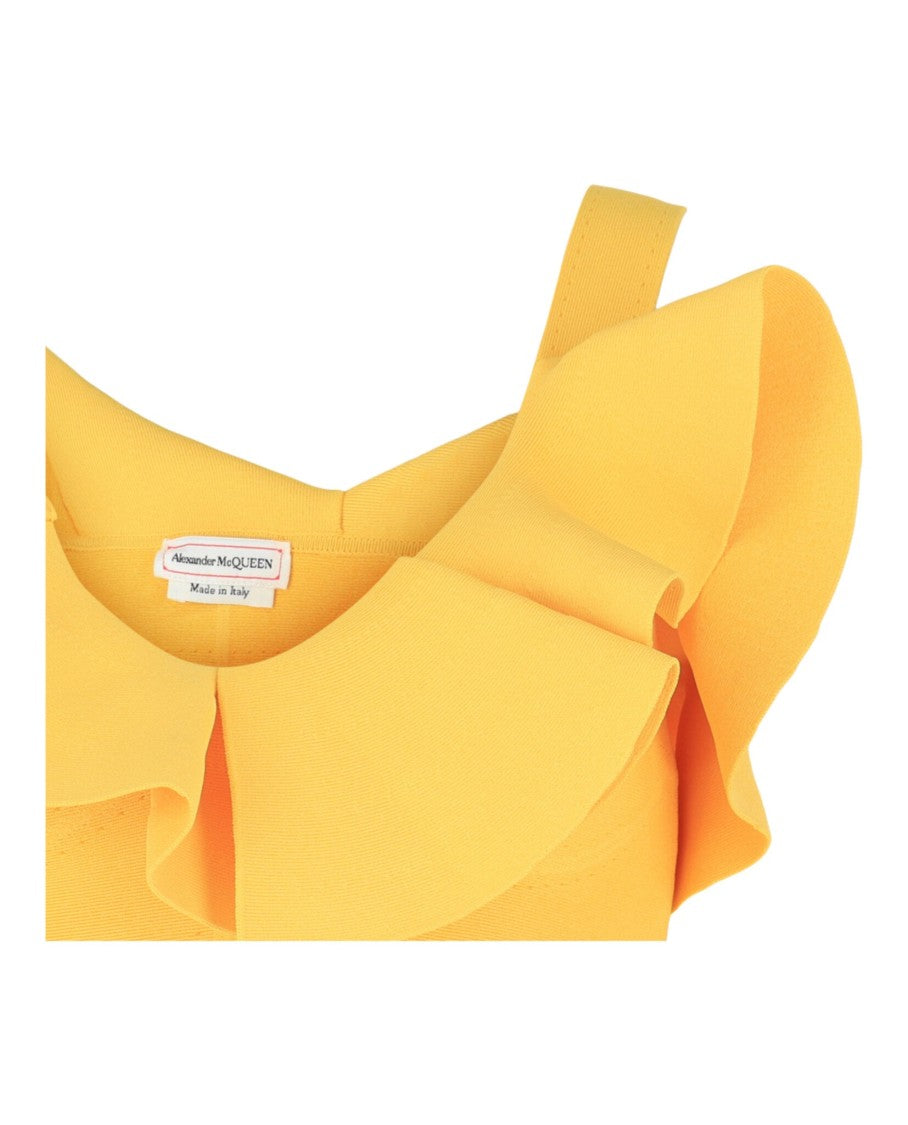 Alexander Mcqueen Ruffled Asymmetrical Cropped Top