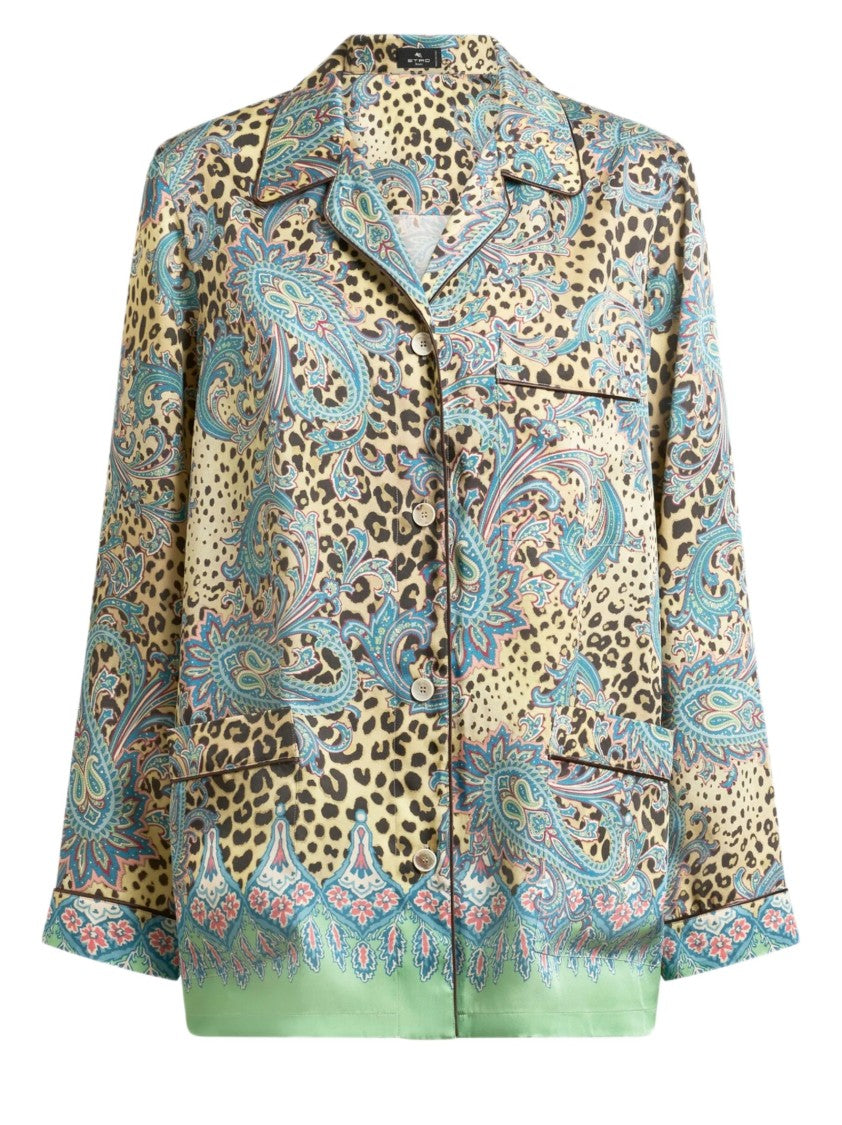 Etro Multicolor Paisley Animalier Pijama Shirt