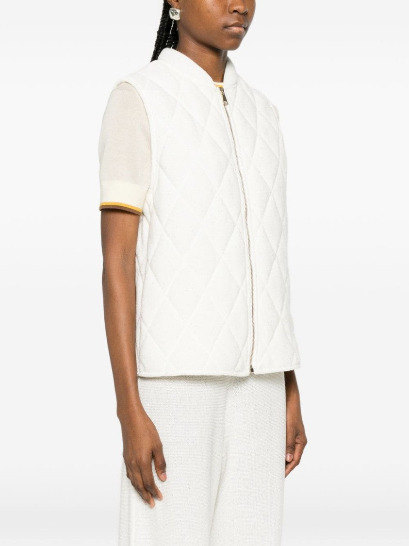 Fabiana Filippi Quilted Sleeveless Coat With Boxy Silhouette