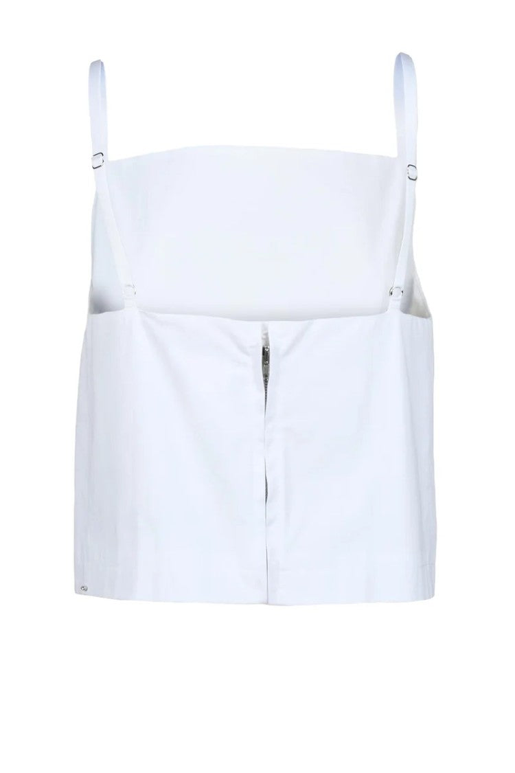 Sportmax White Cotton Crew-Neck Top