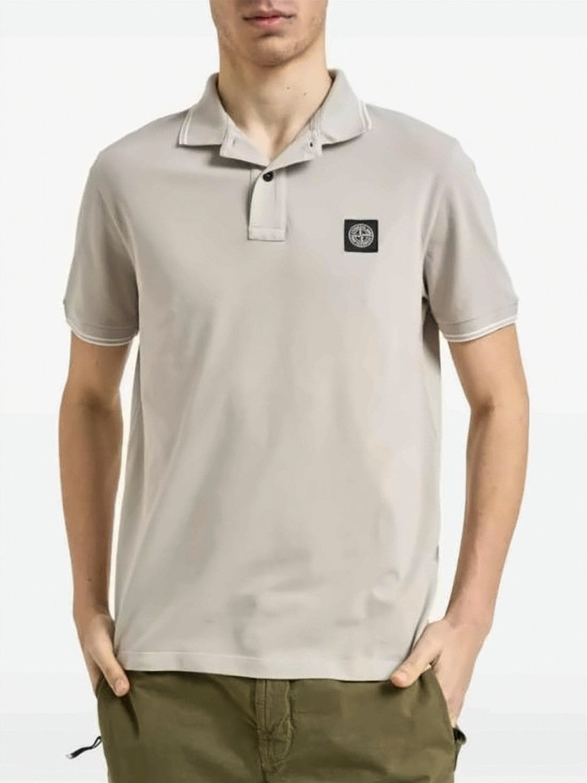 Stone Island Short-Sleeve Polo Shirt With Traditional Collar