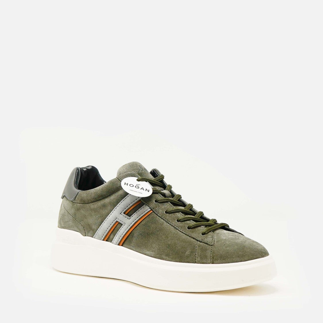 Hogan Sneakers H580 Rebel In Camoscio Foresta