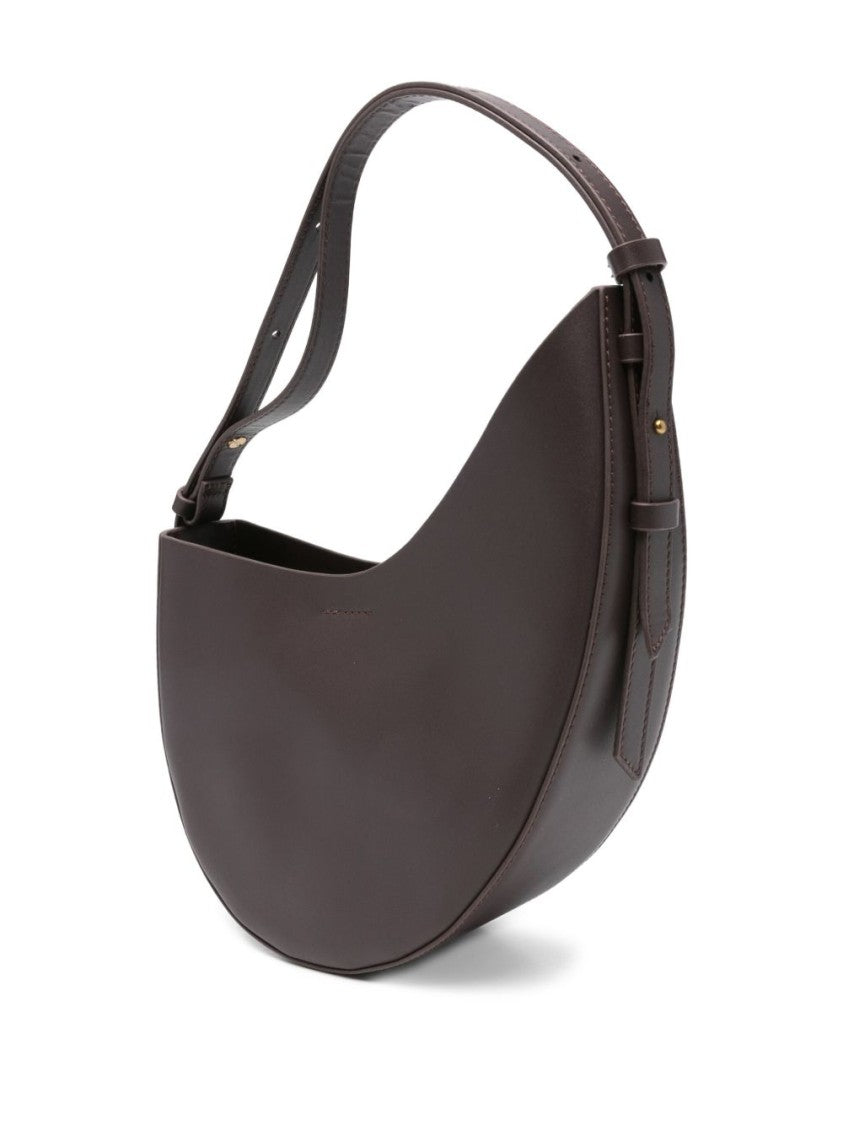 Soeur Crescent-Shaped Bordeaux Leather Shoulder Bag