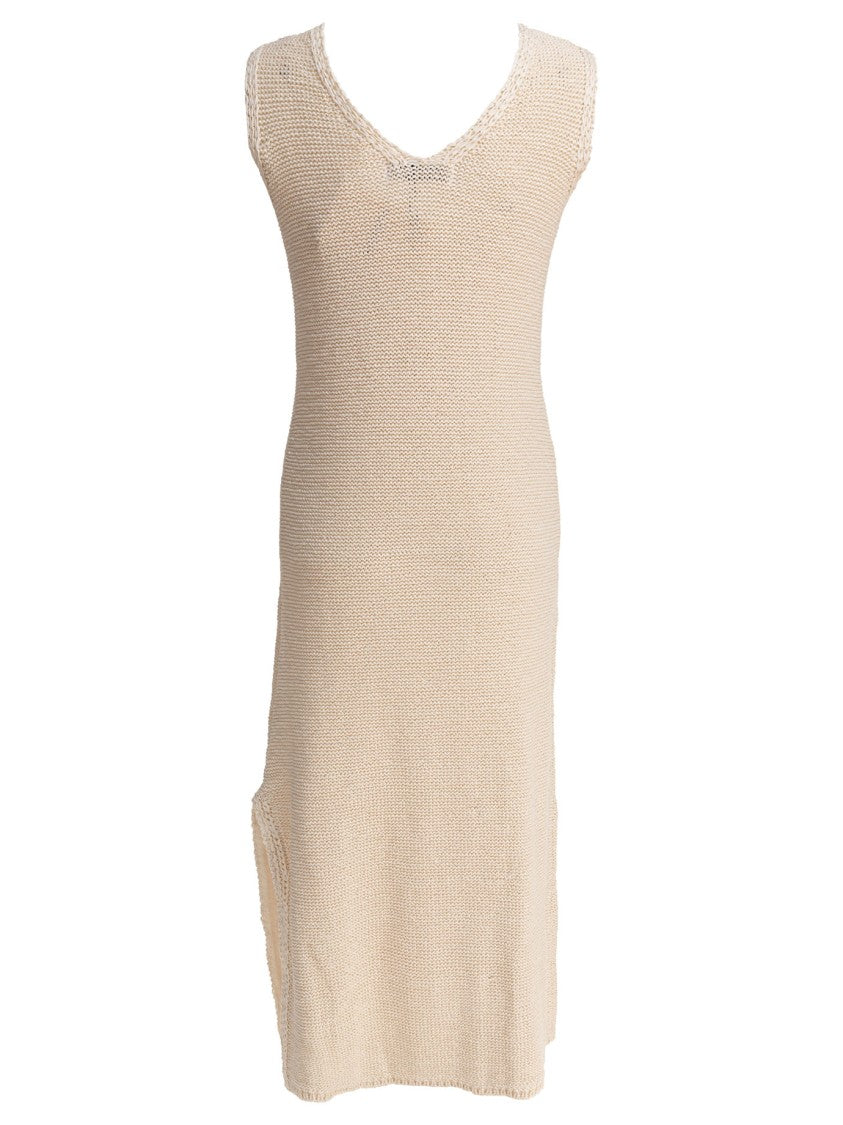 Sandbeige Sleeveless Fitted Knit Dress