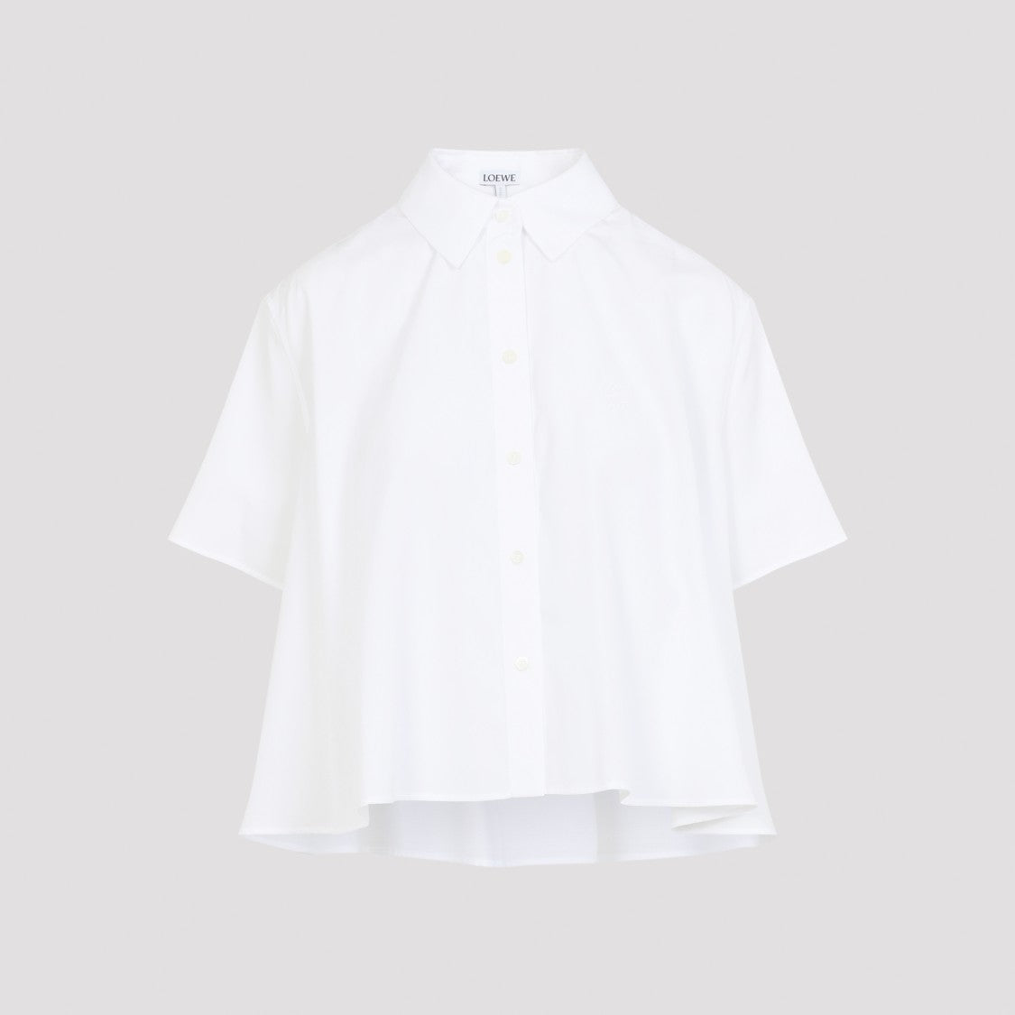 Loewe White Cotton Short Sleeve Trapeze Shirt