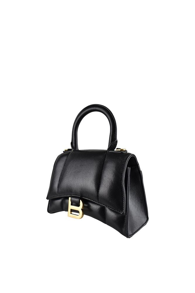 Balenciaga Black Smooth Leather Hourglass Xs Handbag