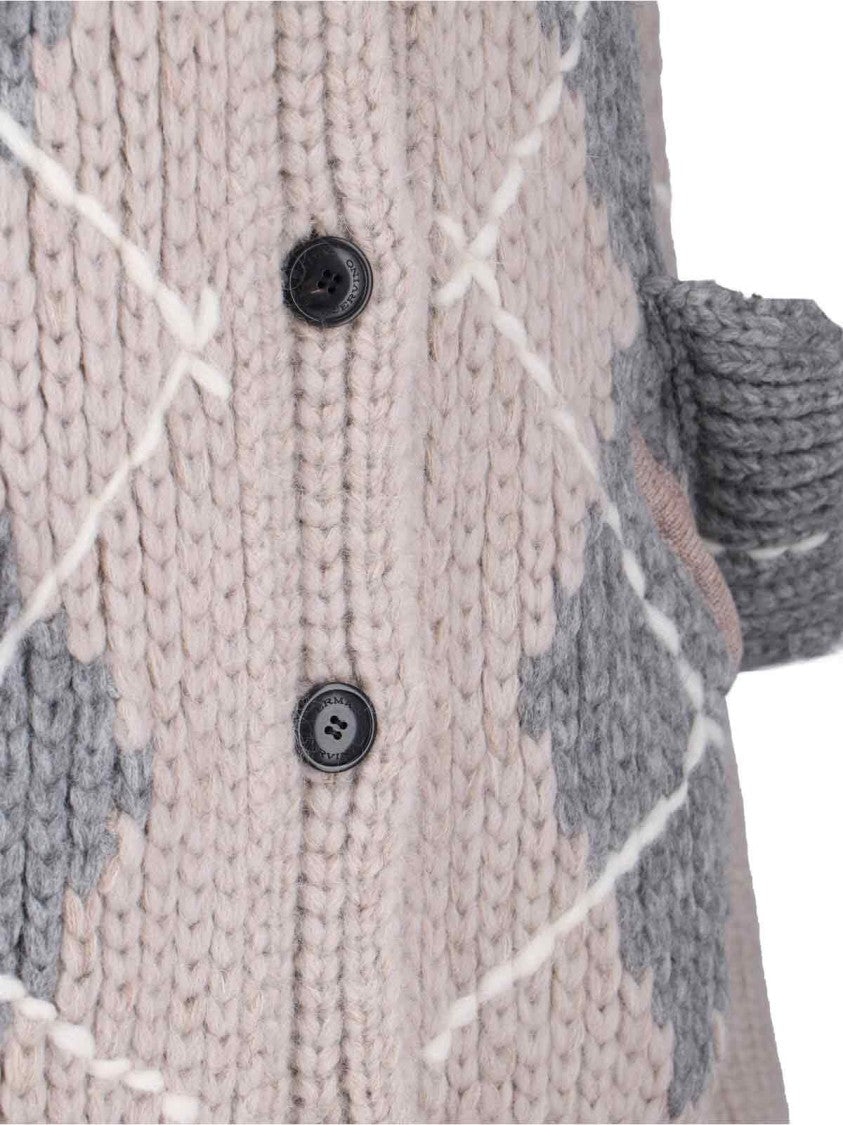 Ermanno Scervino Argyle Knit Cardigan – Beige