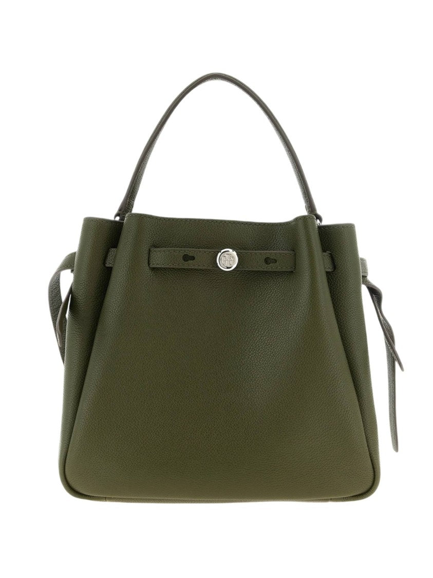 Tory Burch Romy Adjustable Strap Textured Leather Bucket Bag