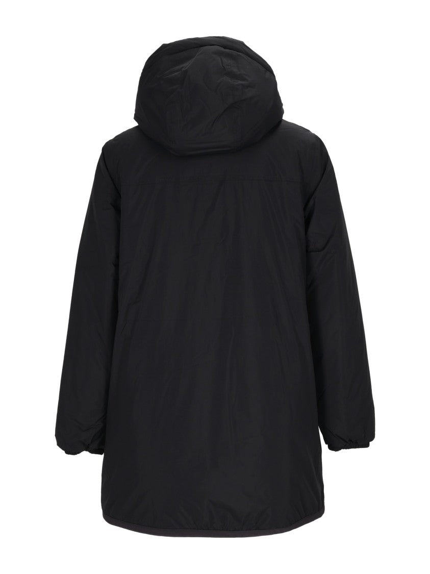 K-Way 3/4 Length Jacket With Front Zipper And Multicolor Stripe