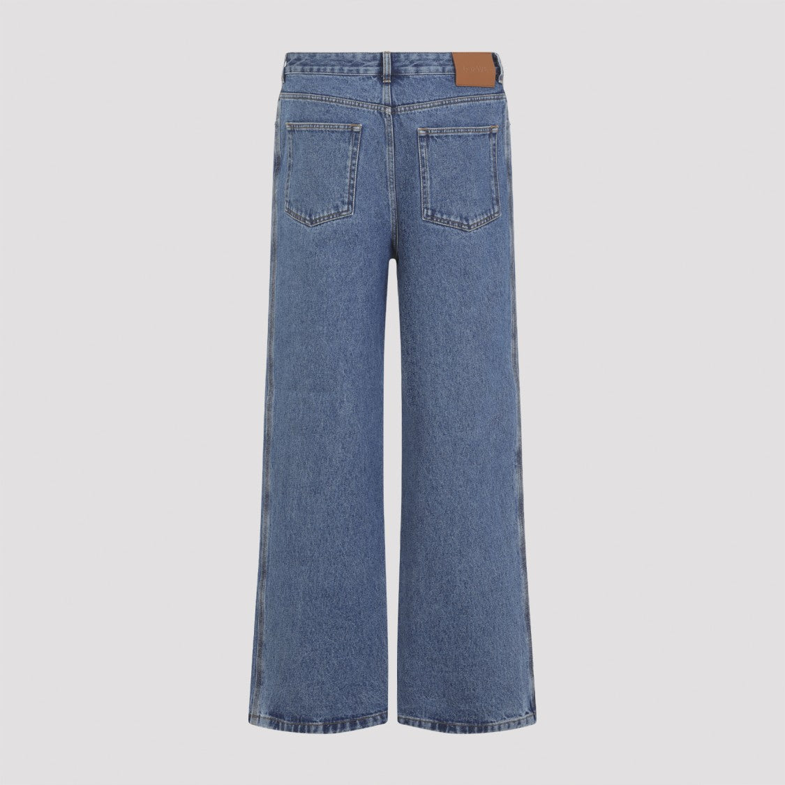 Loewe Relaxed Straight-Leg Jeans With Tonal Embroidery And Leather Patch