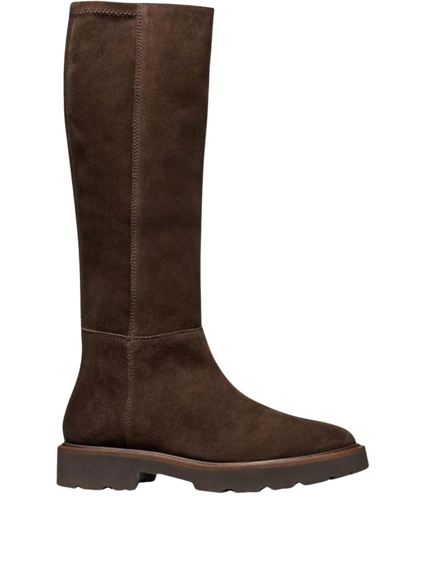 Geox Norize Dark Brown Suede Round-Toe Boots