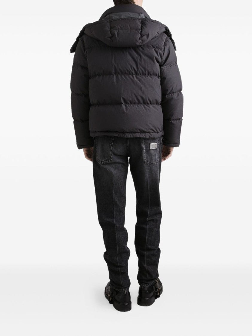 Dolce & Gabbana Quilted Down Jacket With Attached Hood