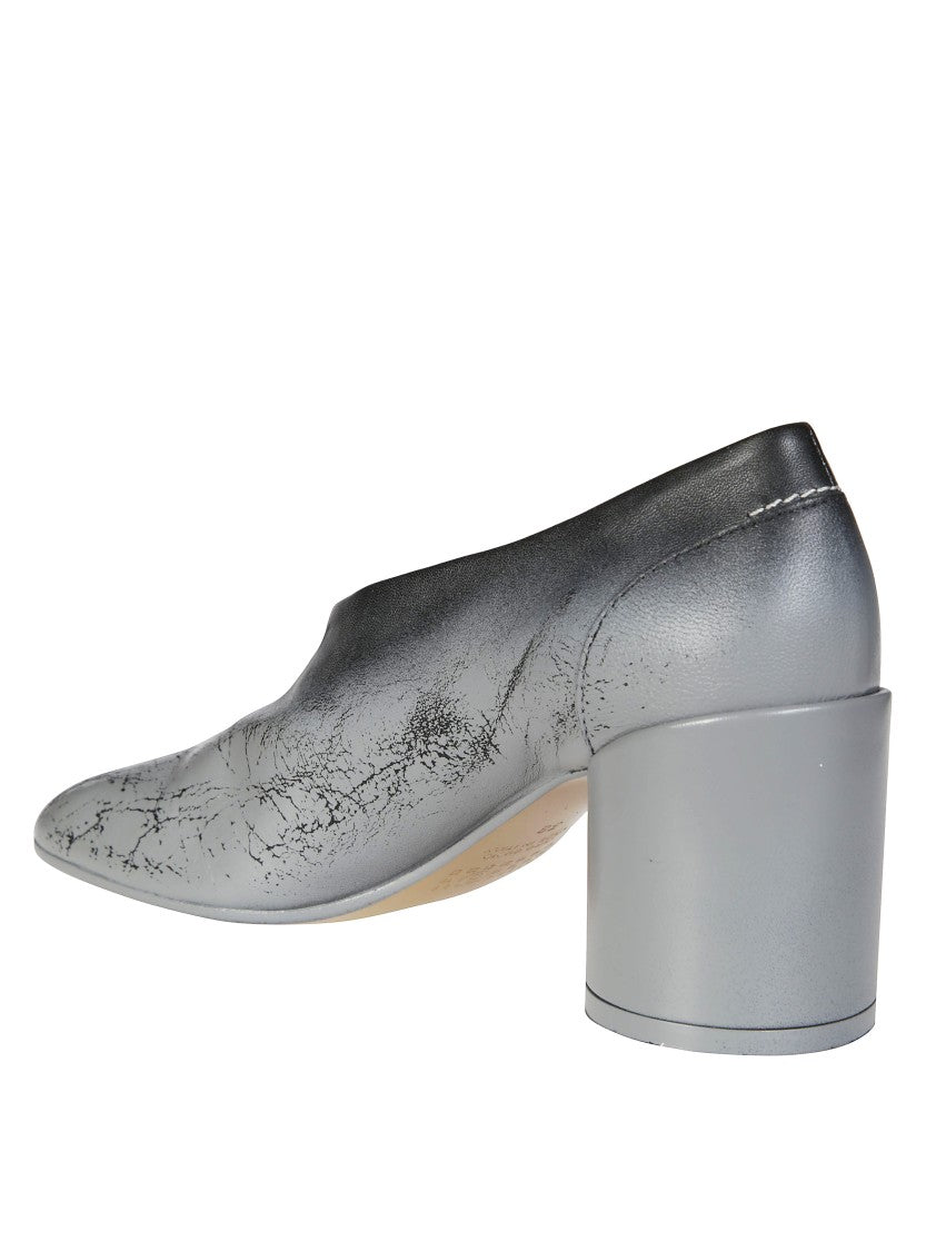Mm6 By Maison Margiela Artfully Textured White Spray Leather Court Shoes