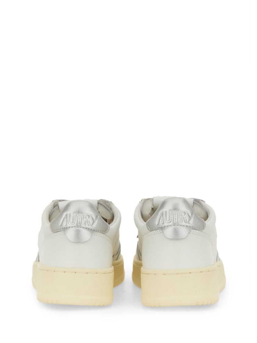 Autry Medalist Low Perforated Metallic Leather Sneakers