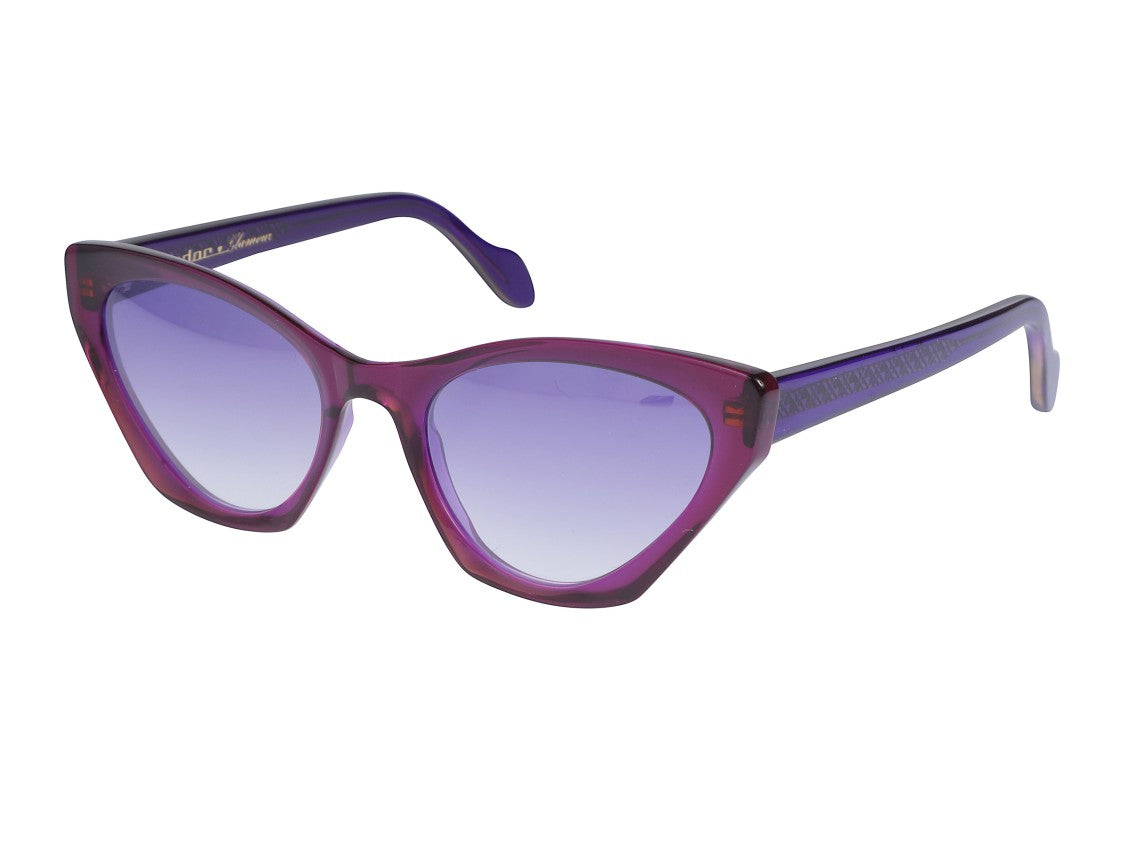 Kador Coachella Glamour Translucent Purple Cat-Eye Sunglasses