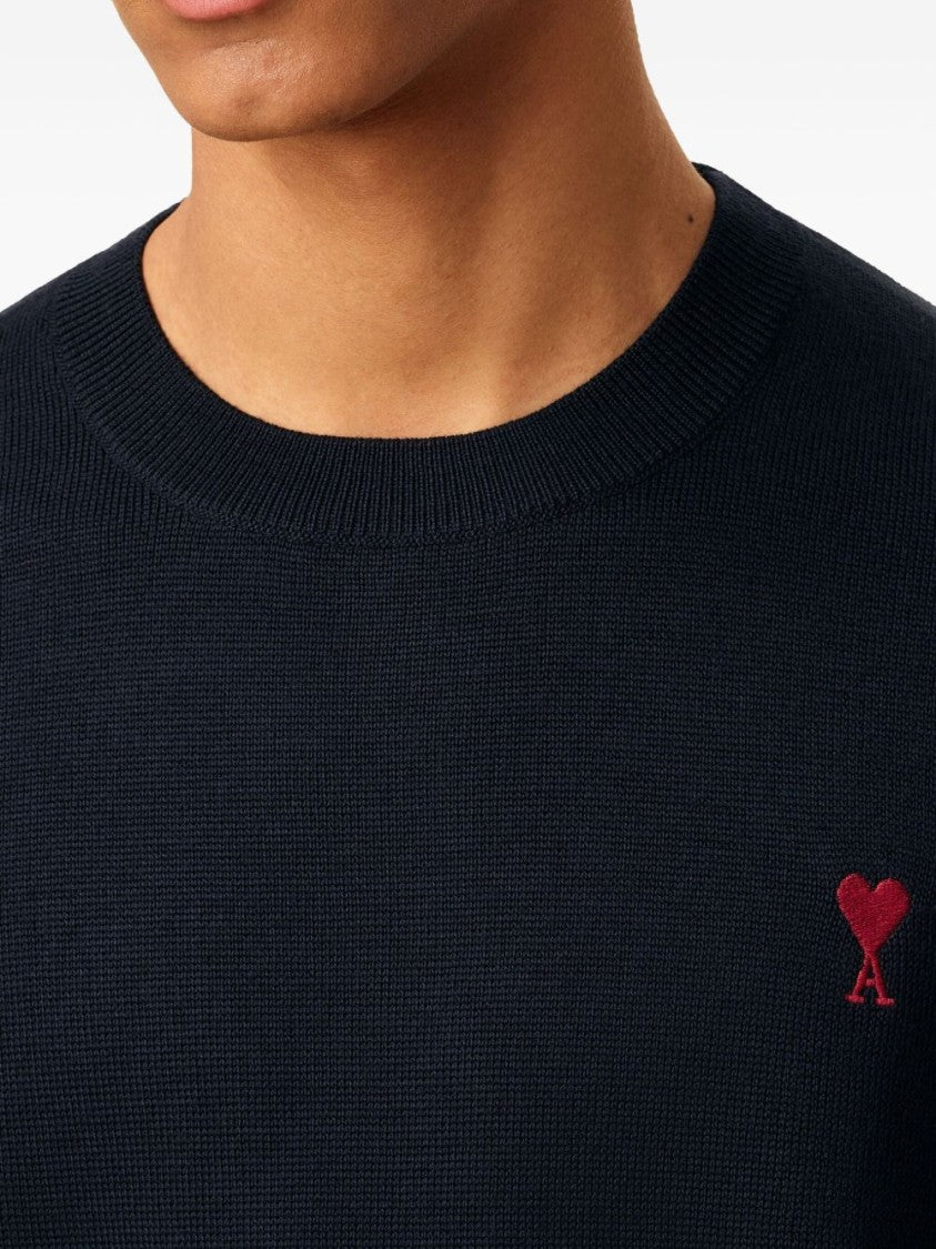 Ami Paris Classic Blue Wool Sweatshirt