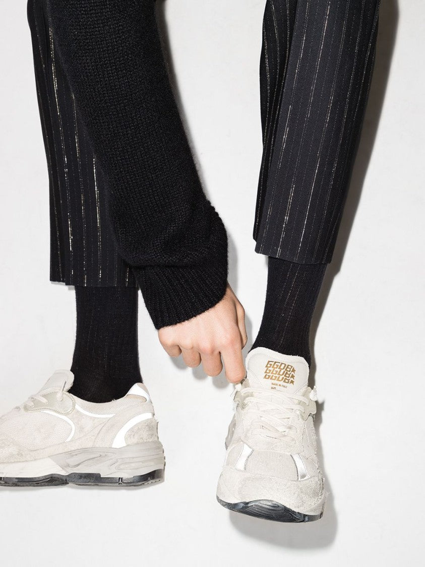 Golden Goose White Sneakers With Leather And Textured Finish