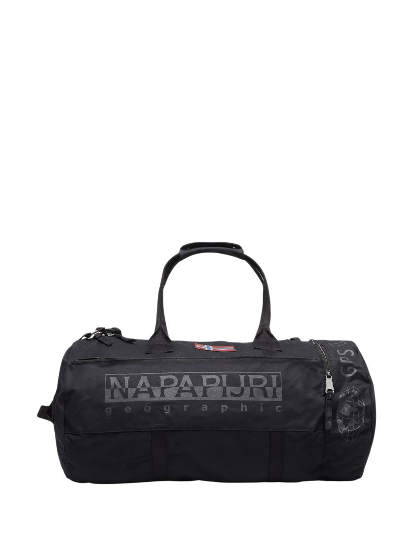 Napapijri Equator Cylindrical Black Cotton Duffle Bag