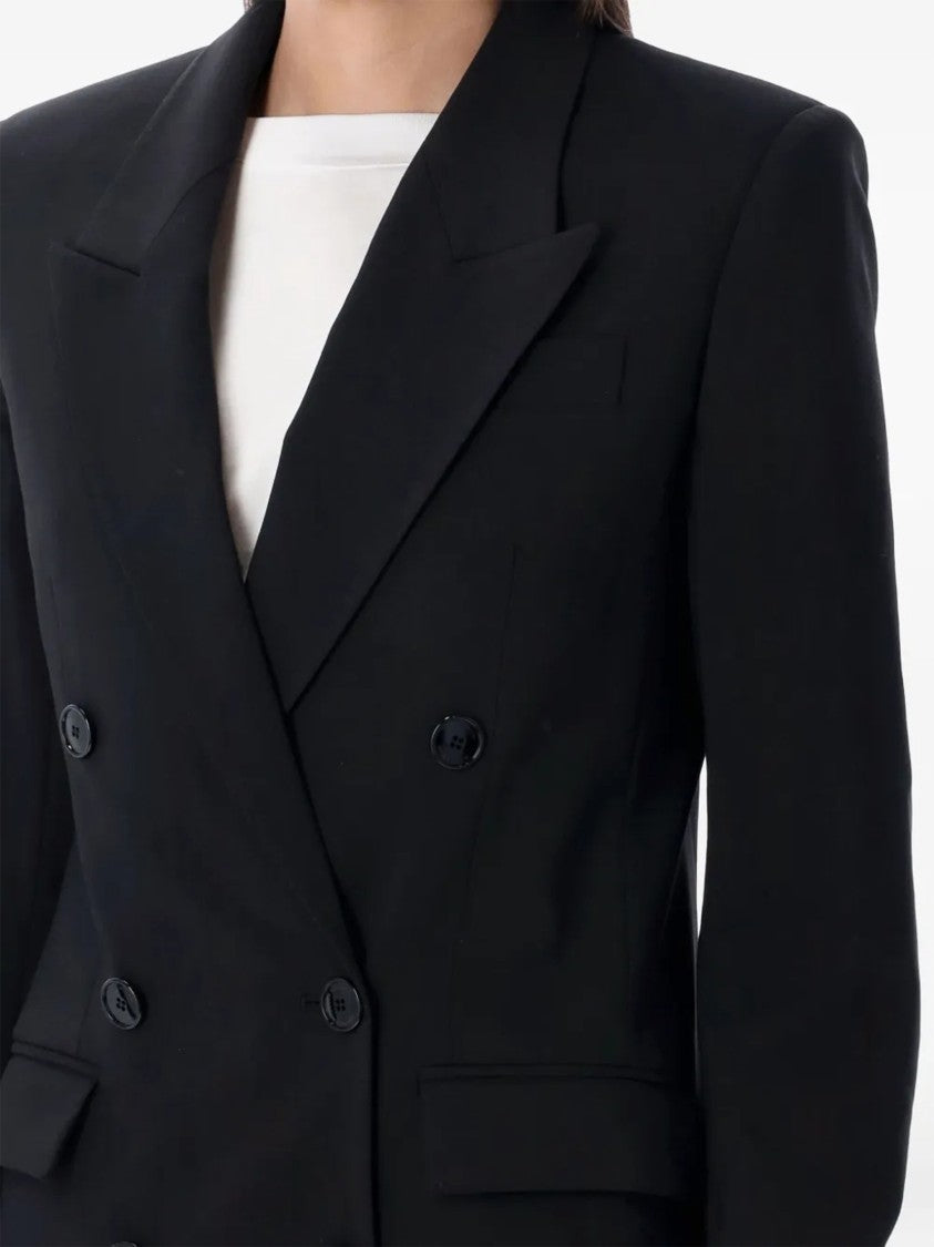 Isabel Marant Black Jevima Double-Breasted Wool Blend Jacket