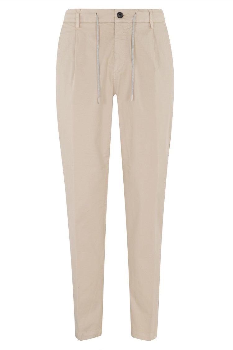 Eleventy Beige Drawstring Elasticated Waist Cotton Jogger Pants