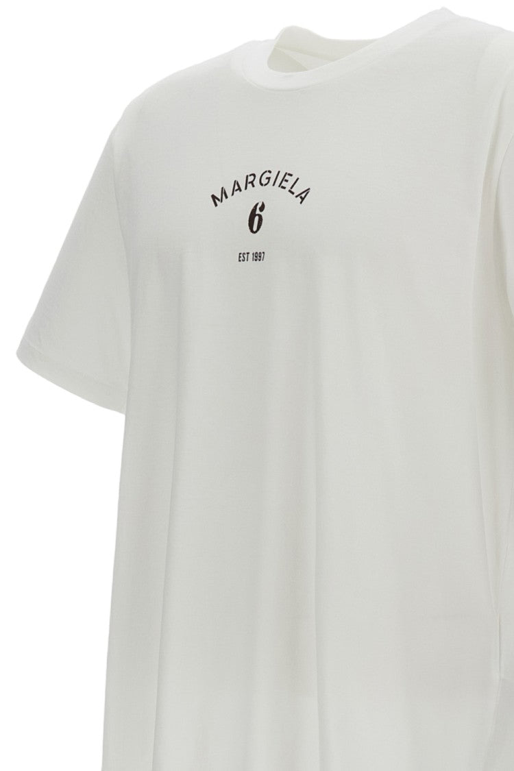 Mm6 By Maison Margiela White Cotton Printed Short-Sleeve T-Shirt