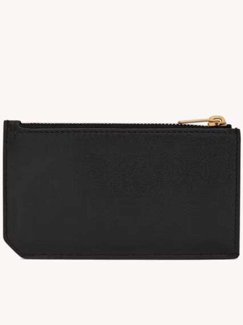 Saint Laurent Rectangular Black Zippered Card Holder