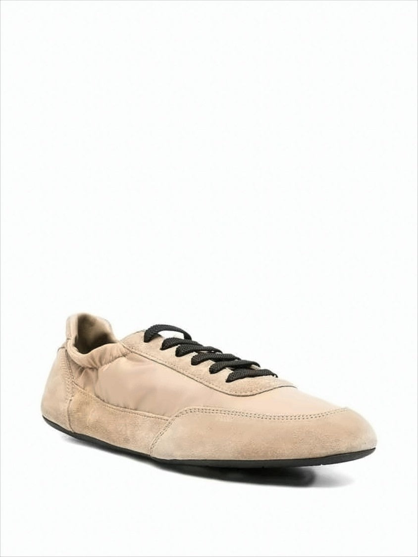Prada Low-Profile Minimalist Sneakers With Suede And Leather Textures