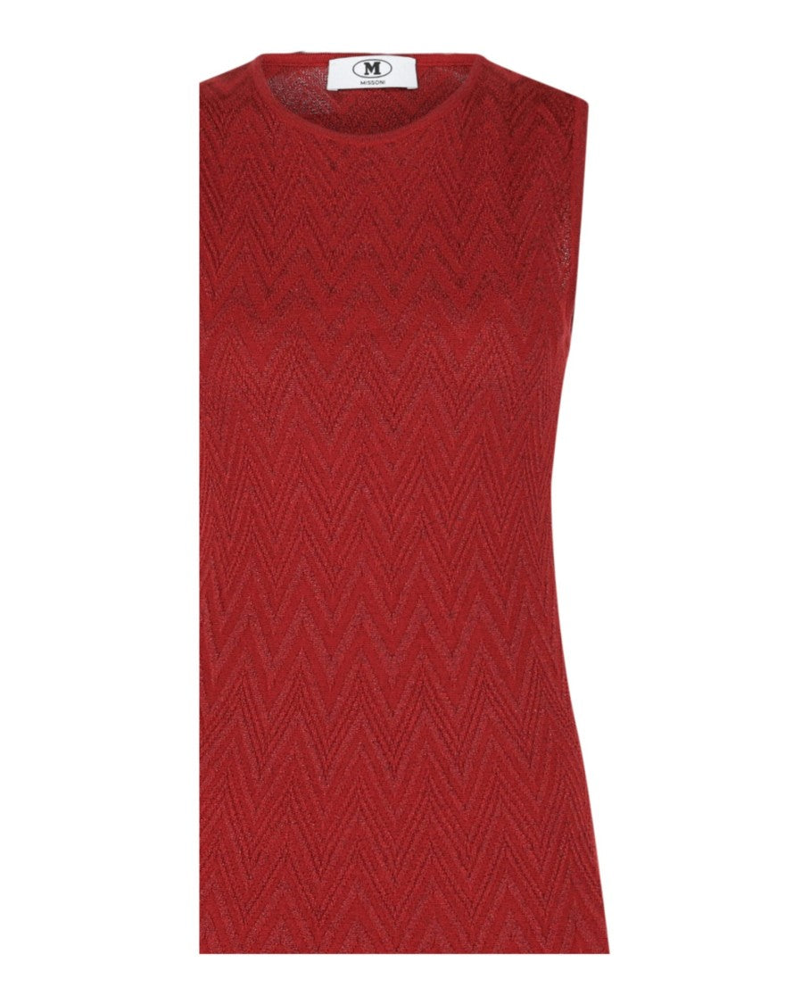 M Missoni Metallic Chevron Maxi Dress With Round Neckline