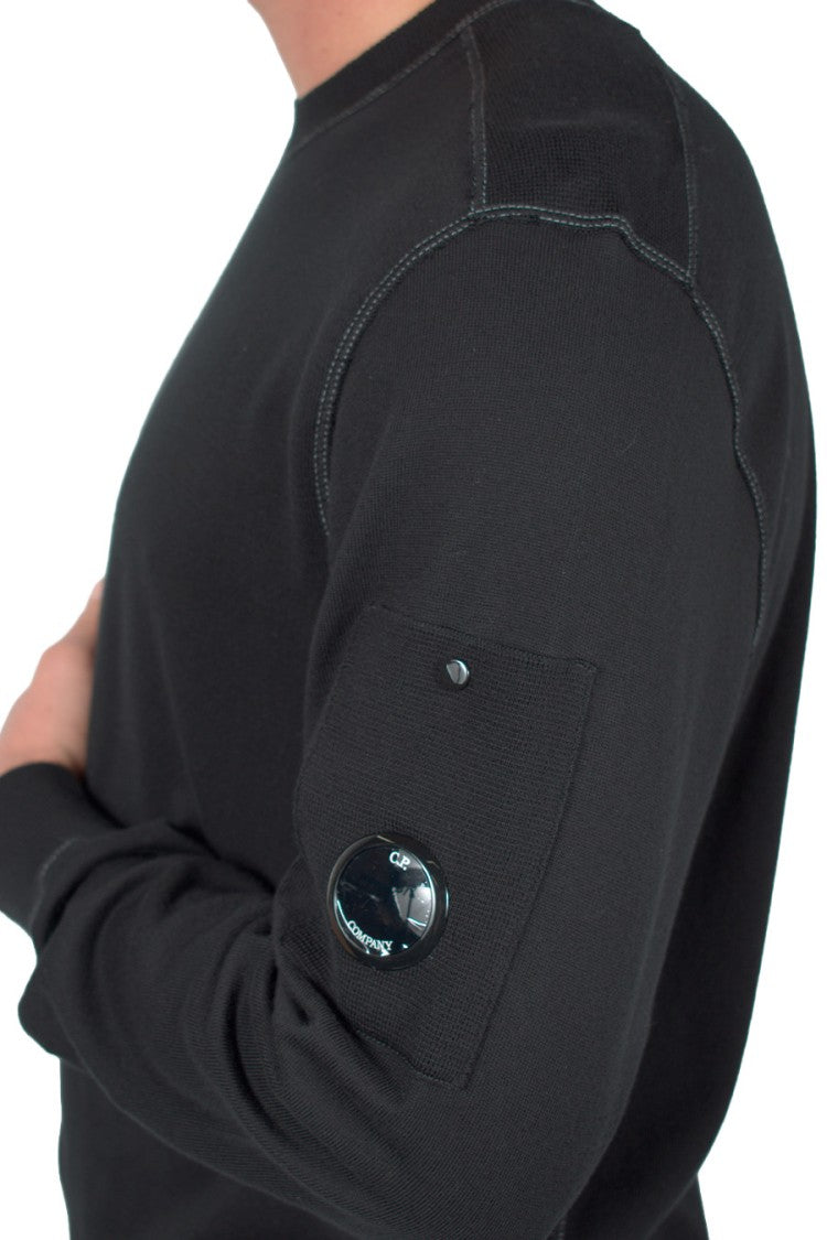 C.P. Company Charcoal Lens Detail Crew-Neck Cotton Sweatshirt