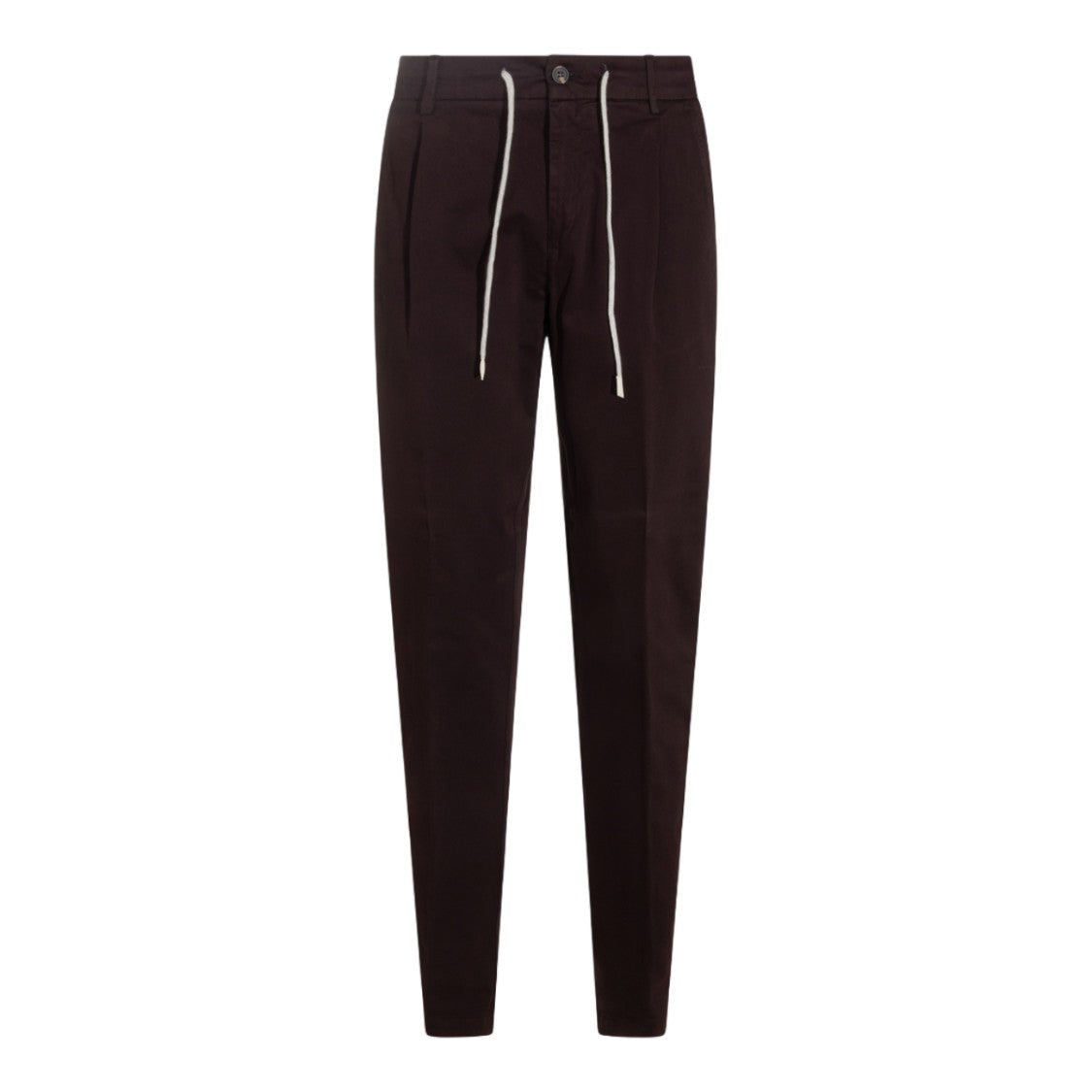 Eleventy Slim Tapered Trousers With Elasticated Waistband And Button Closure
