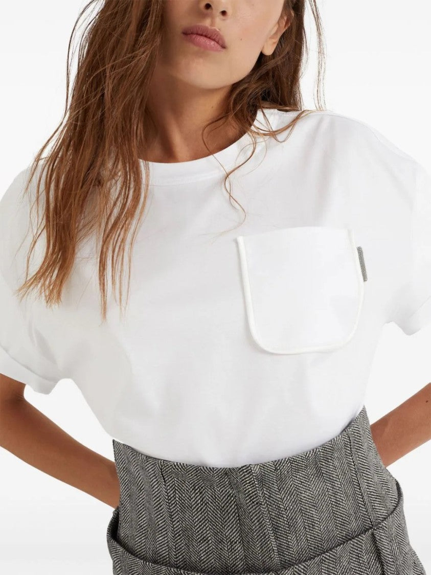 Brunello Cucinelli White Cotton T-Shirt