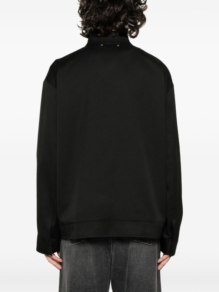 Golden Goose Black Wool Gabardine Coach Jacket