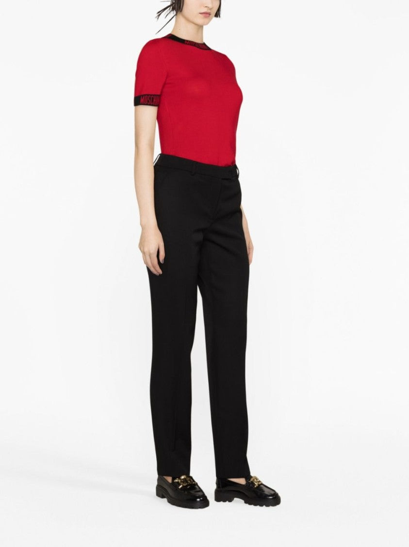 Moschino High-Waisted Virgin Wool Tailored Trousers