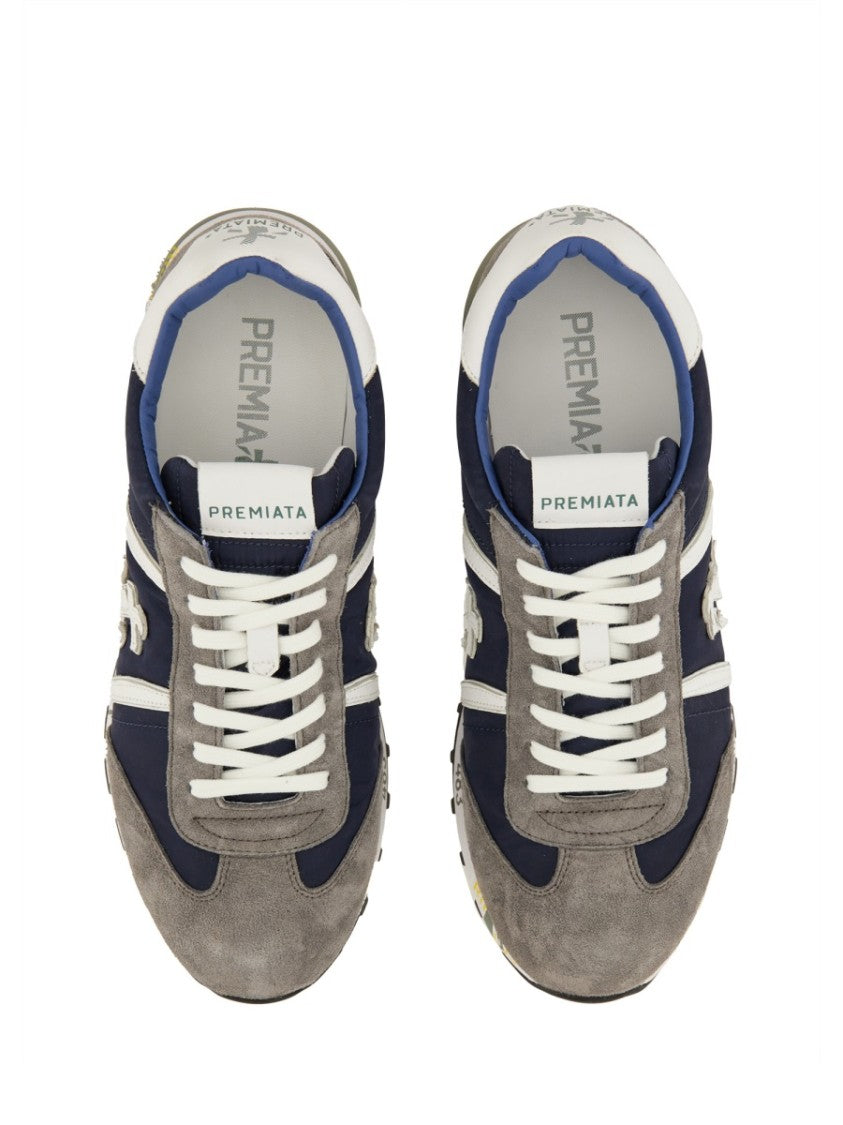 Premiata Lucy Mesh Calfskin Suede Sneakers