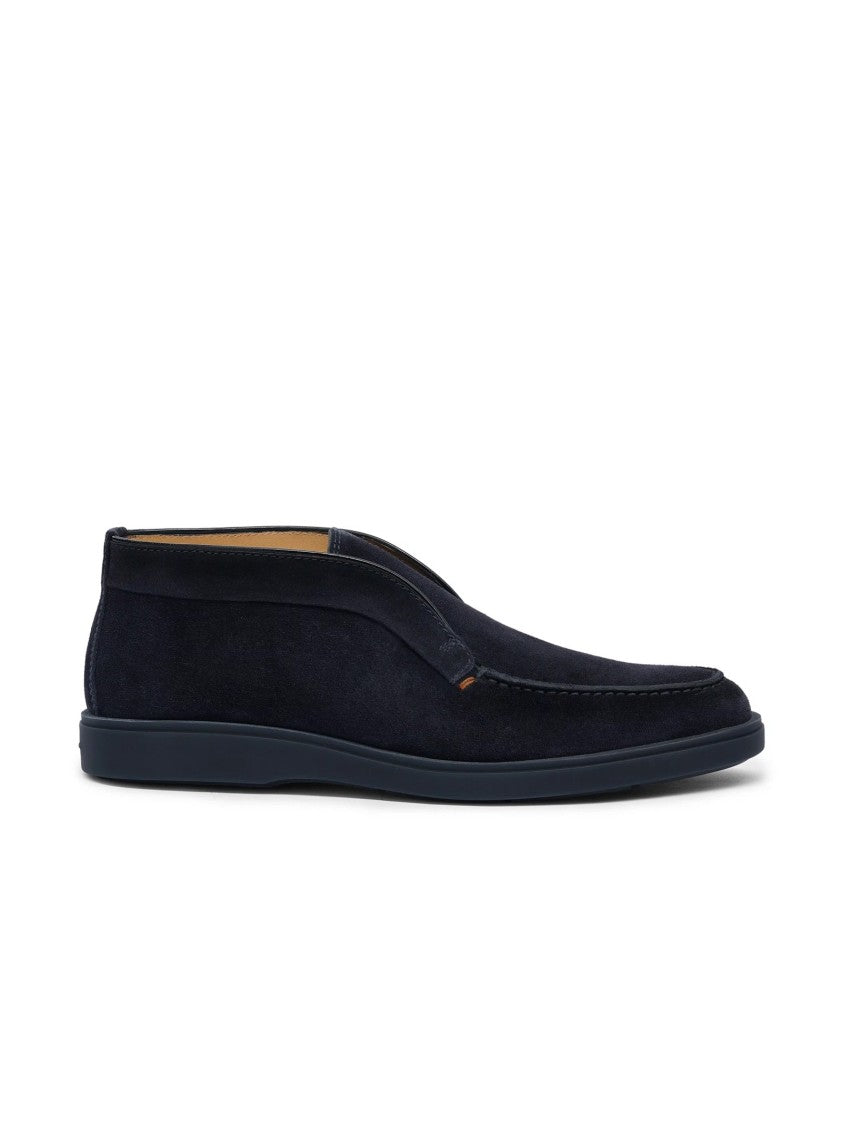 Santoni Black Suede Desert Boot