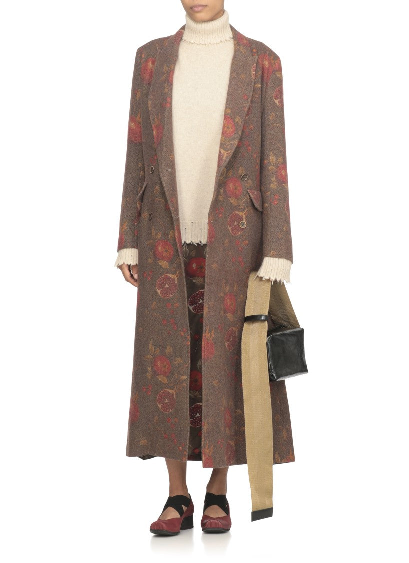 Uma Wang Beige High Neck Cashmere Sweater With Distressed Hem