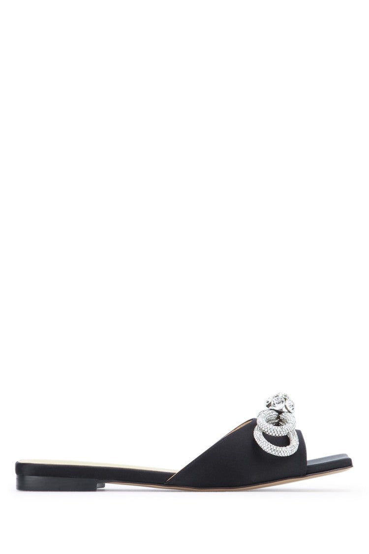 Mach & Mach Pointed Toe Slip-On Shoes With Crystal Embellishment