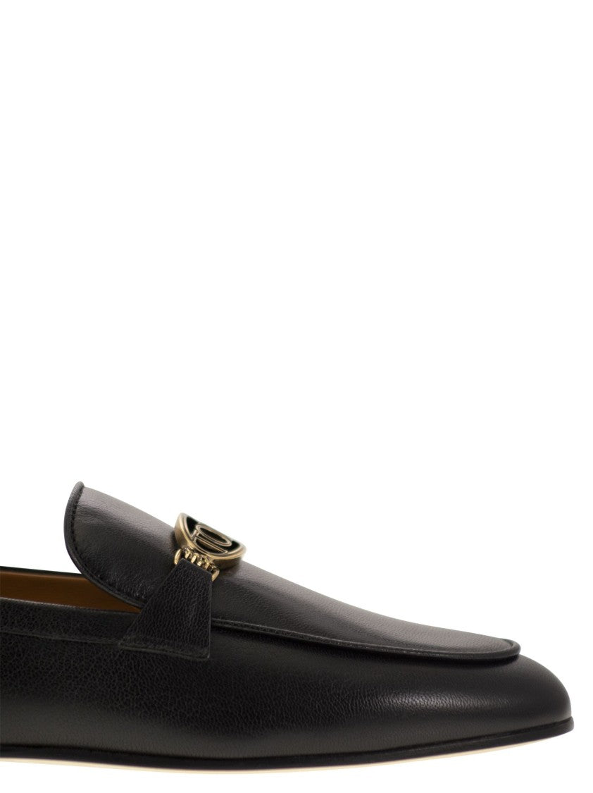 Tod's Leather Loafers With Oval Metal Logo