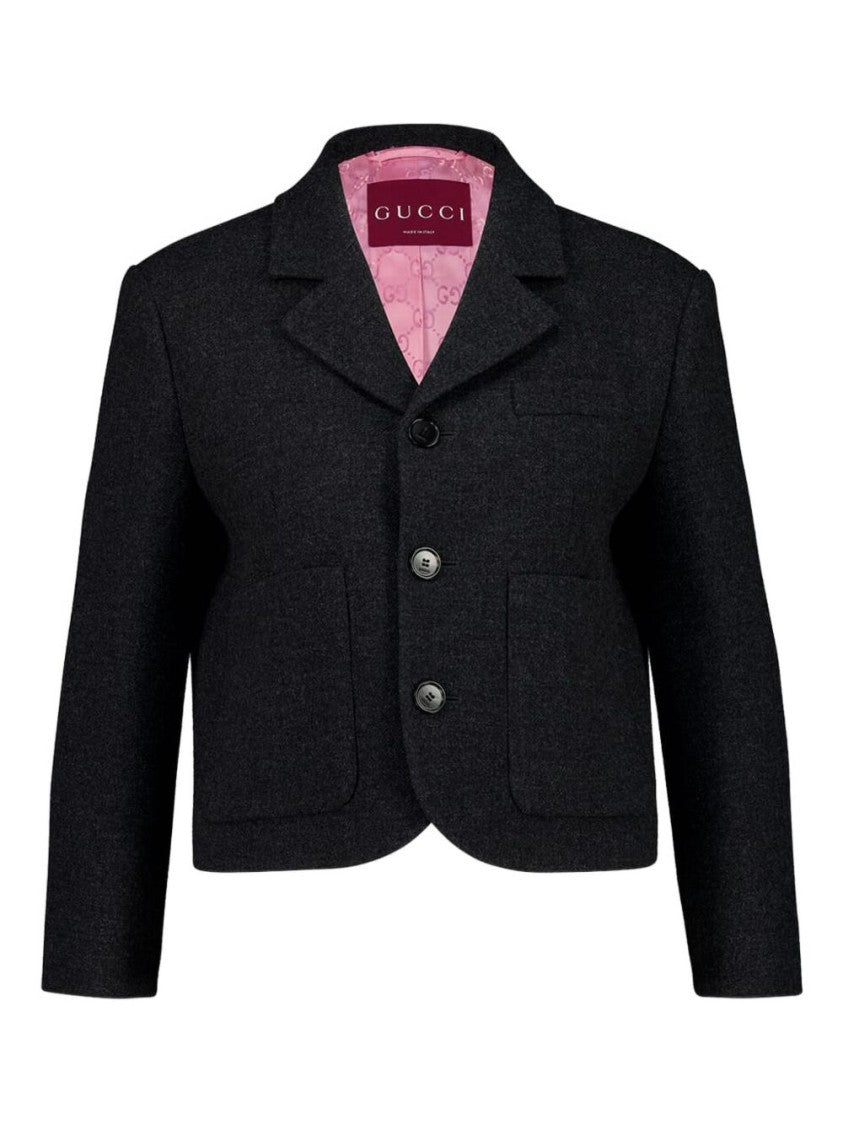 Gucci Cropped Tailored Jacket With Notched Lapel