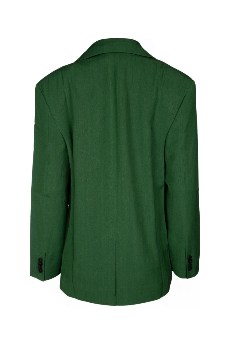 Jacquemus Tailored Green Blazer With Notch Lapel