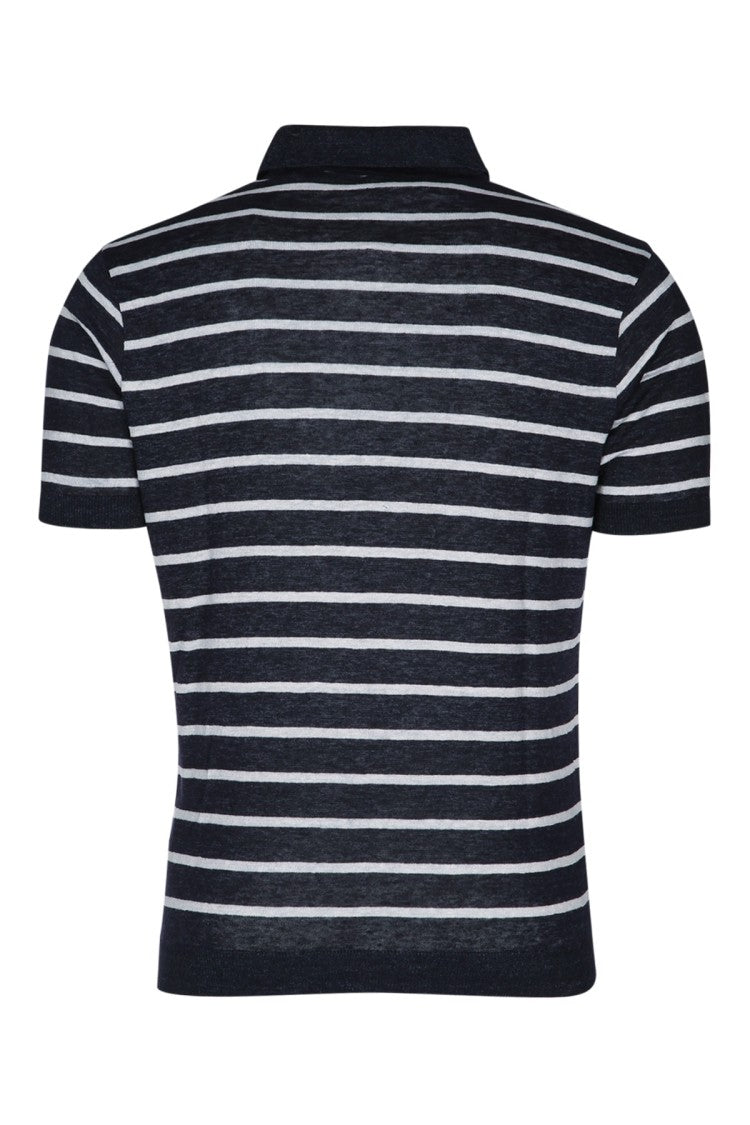 Paul & Shark Horizontal Stripe Polo With Classic Collared Neckline