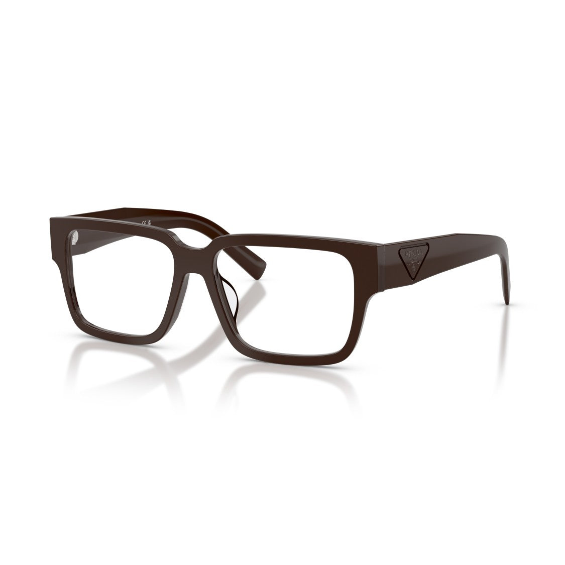 Prada 0Pr D10vd Brown Rectangular Acetate Frame Eyeglasses